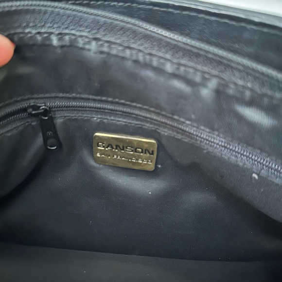 Elegant GANSON Black Woven Leather Shoulder Bag - Picture 8 of 8